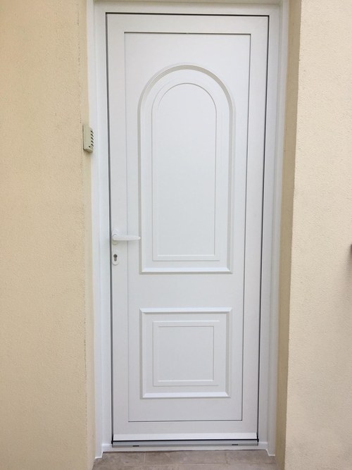 Porte d'entrée Soleal panneau Pavera coloris blanc